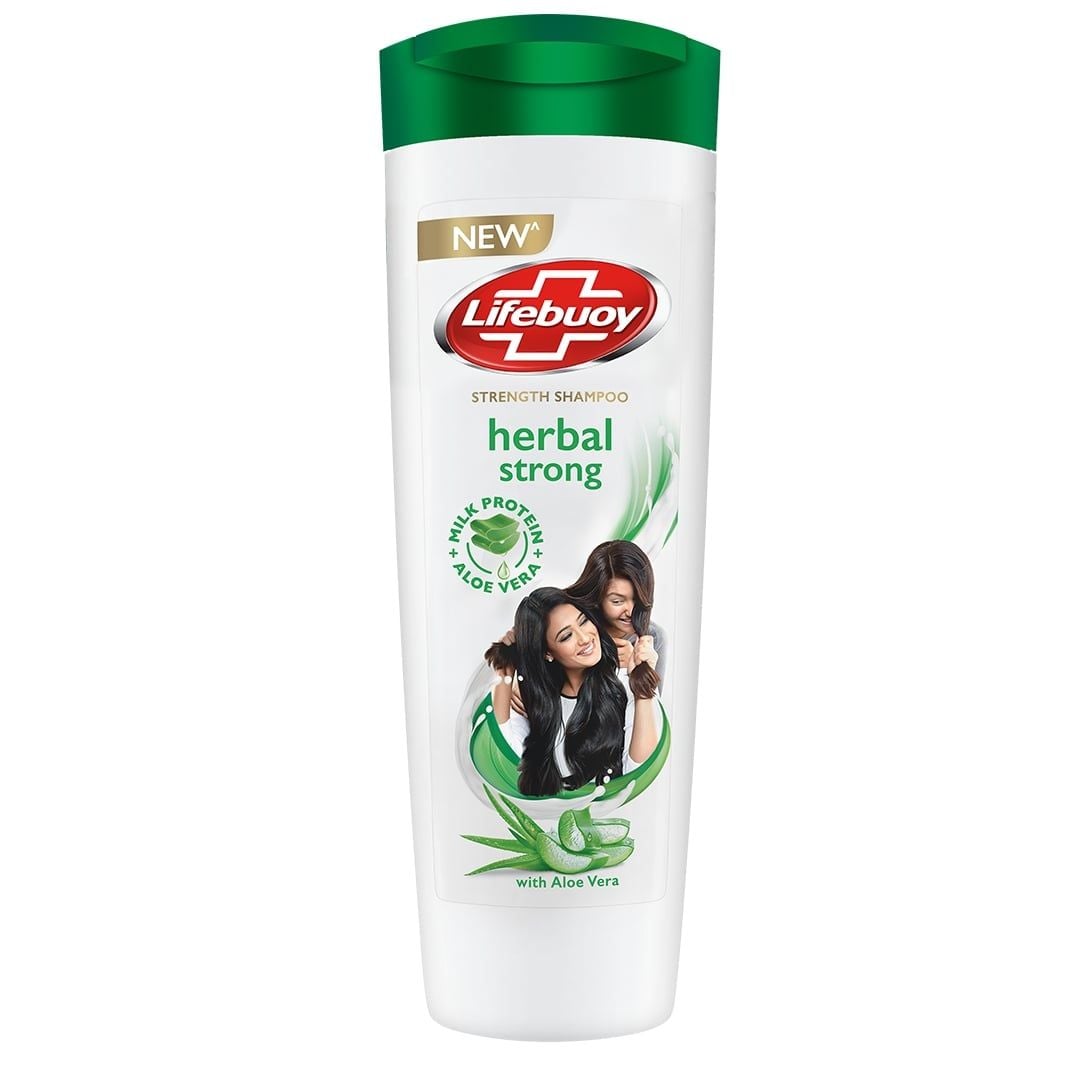 Lifebuoy Herbal Strong Milk Protein + Aloe Vera Strength Shampoo, 370ml