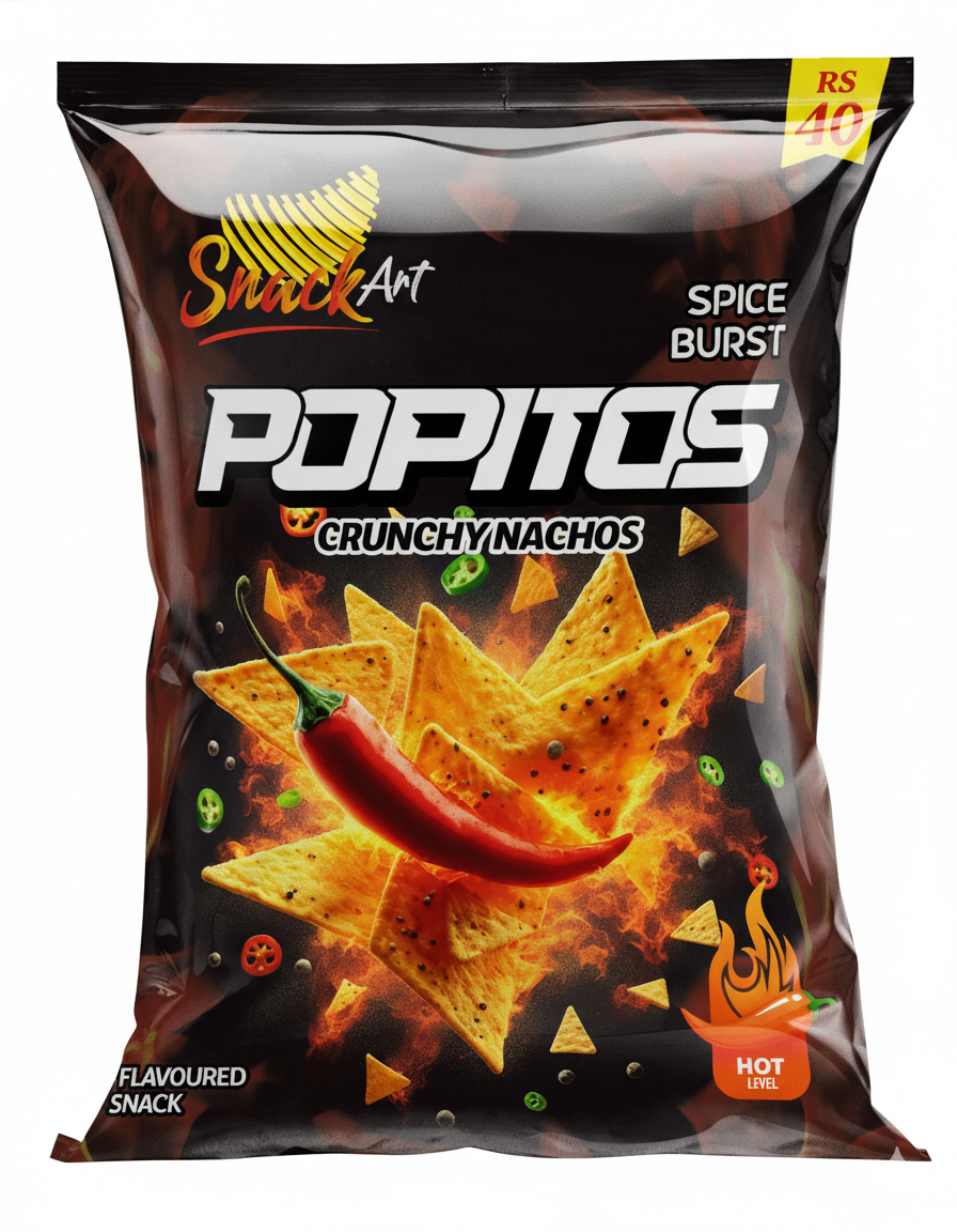 Popitos Crunchy Nachos Flavoured Snack, RS 40