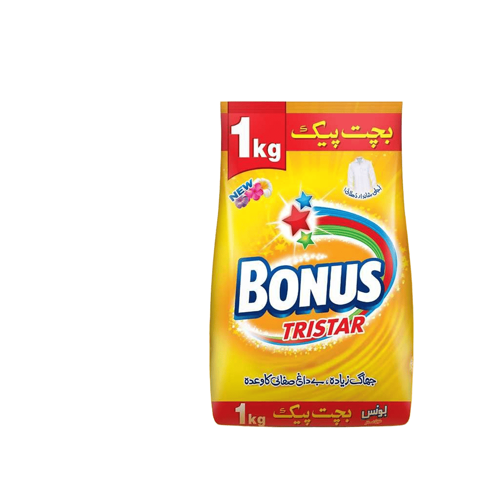 Bonus Tri Star Detergent Powder, 1KG