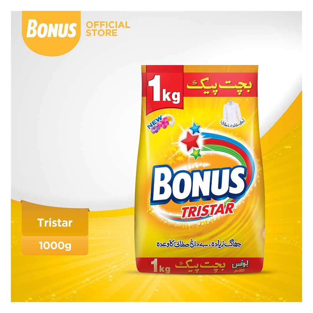 Bonus Tri Star Detergent Powder, 1KG