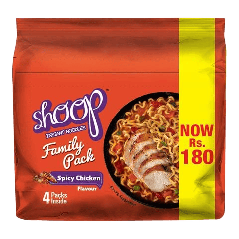 Shan Shoop Spicy Chicken Noodles Family Pack, 4 Packs-Inside
