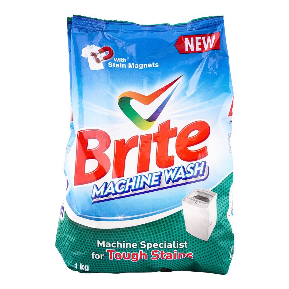 Brite Machine Wash Detergent Powder, 1 KG