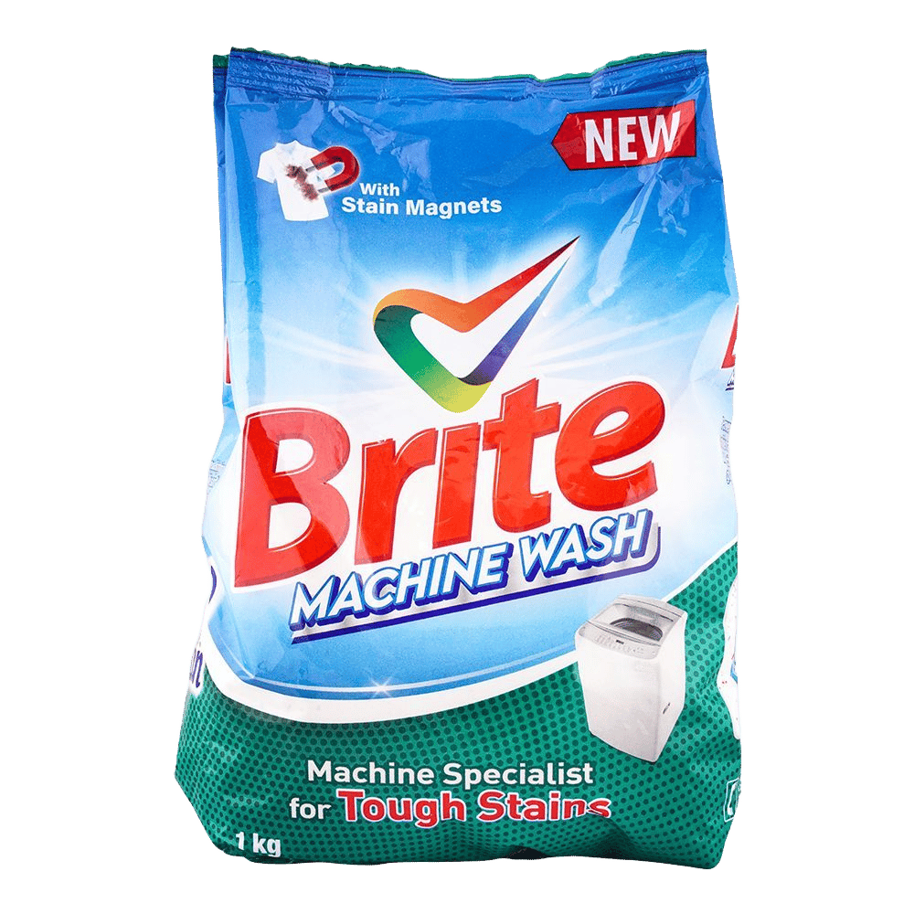 Brite Machine Wash Detergent Powder, 1 KG