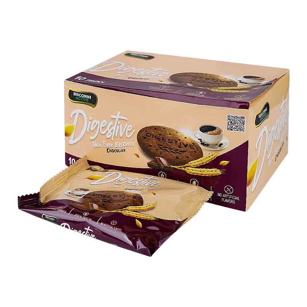 Bisconni Digestive High Fiber Chocolate Biscuits 10pcs Pack