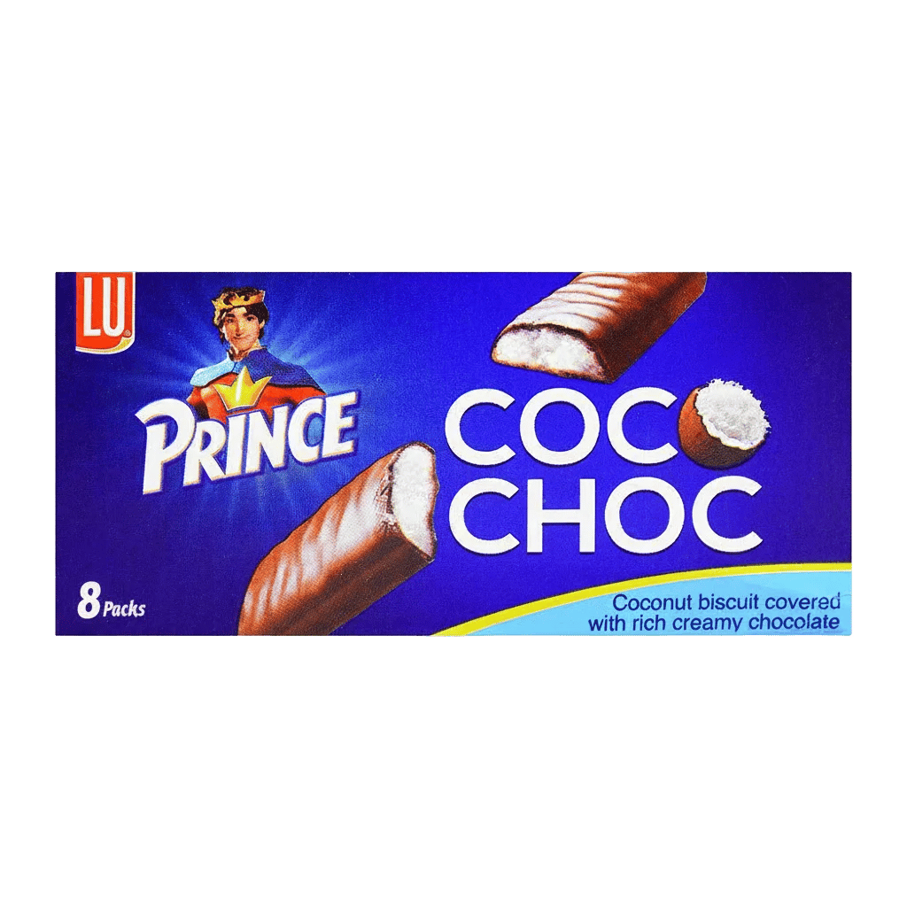 LU Prince Coco Choc Covered Biscuit, Snack Pack Box, 8 Pieces