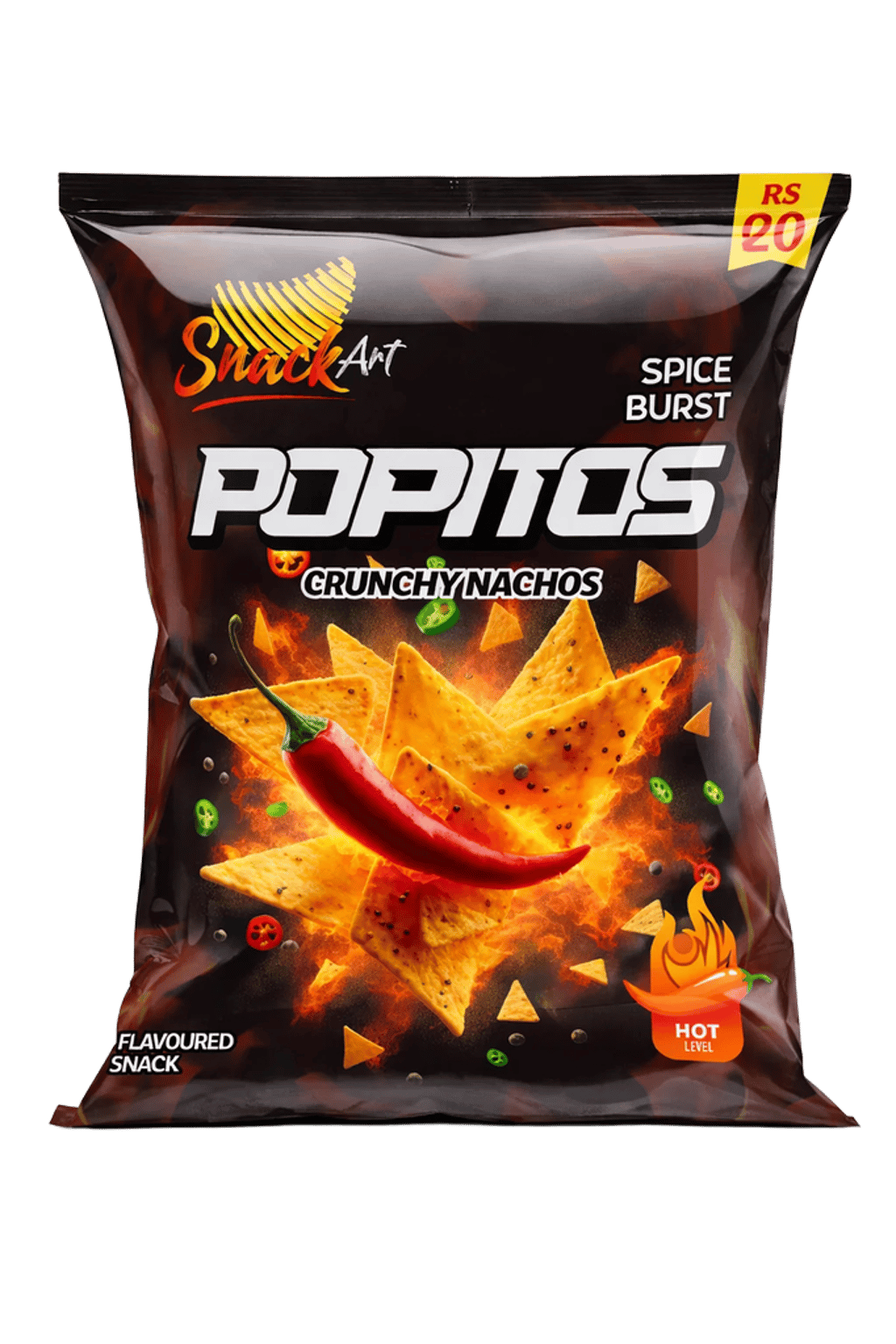 Popitos Crunchy Nachos Flavoured Snack, RS 20