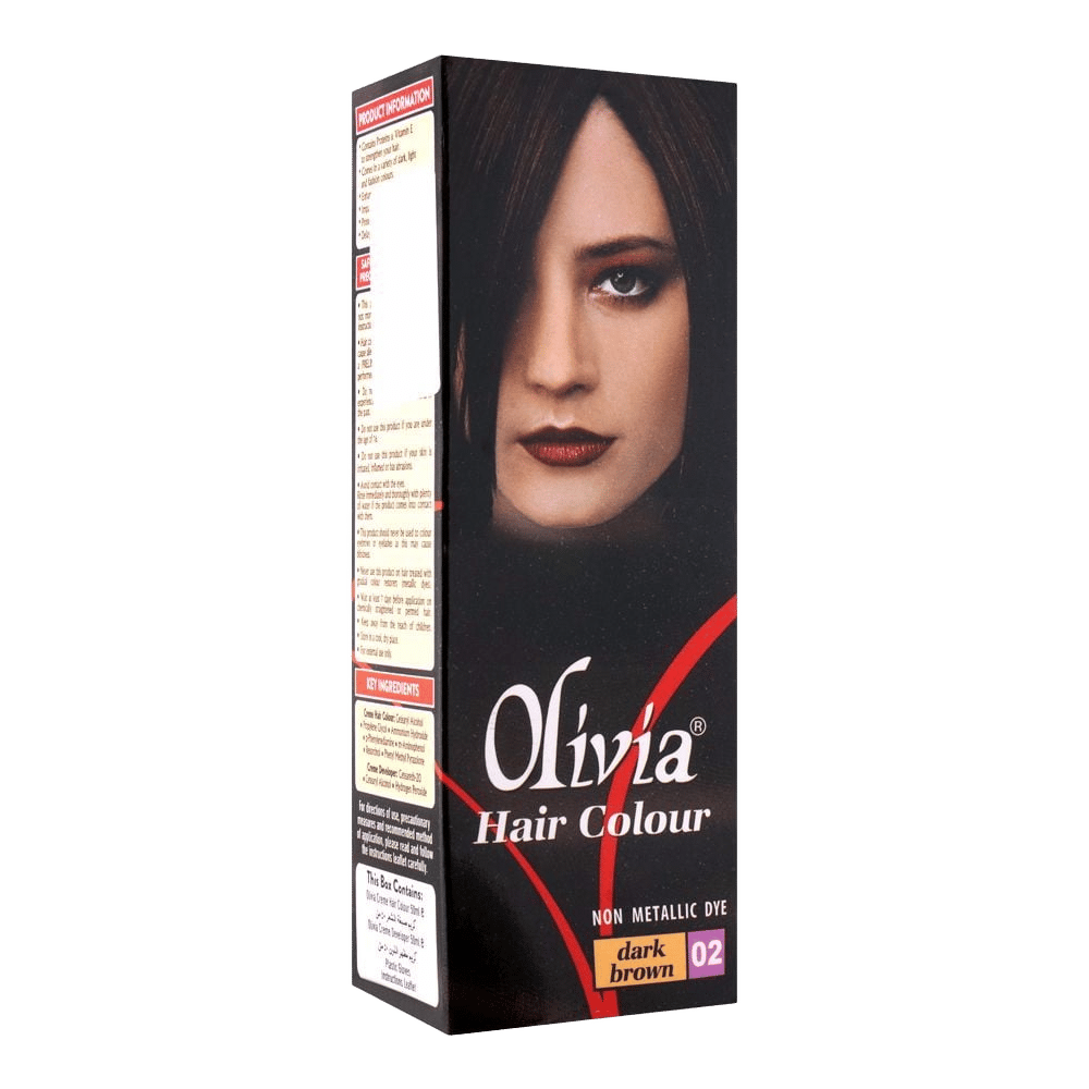 Olivia Hair Colour, Non-Metallic Dye, 02 Dark Brown