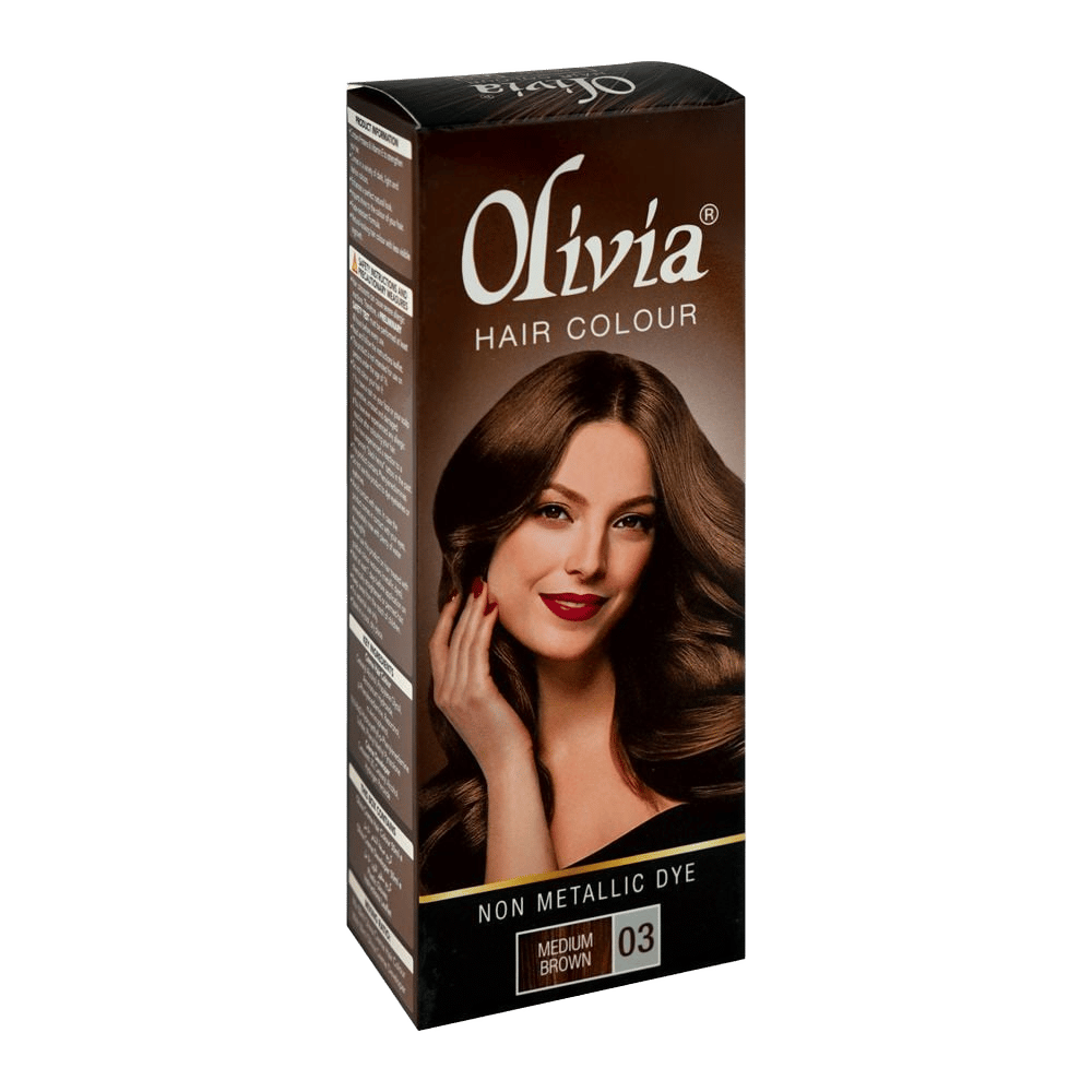 Olivia Hair Colour, Vitamin E, Non-Metallic Dye, 03 Medium Brown
