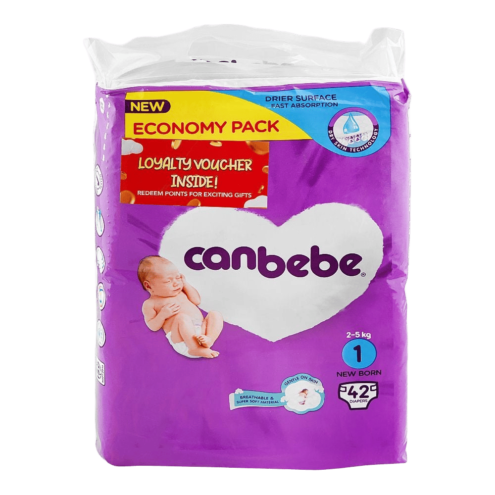 Newborn, No.1, 2-5KG, 42-Pack, Canbebe Diaper, ecocnomy pack