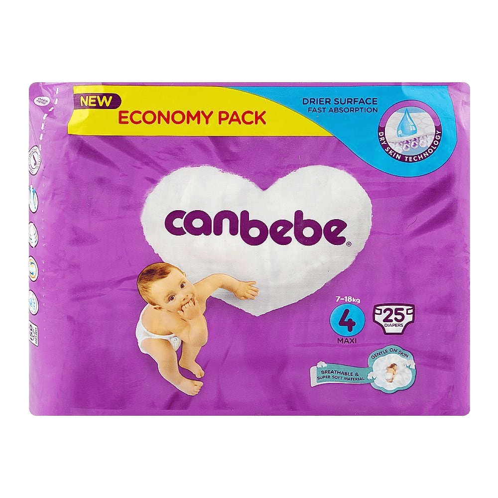 Maxi, No.4,  25-Pack, 7-18KG, Economy Pack, Canbebe Diaper