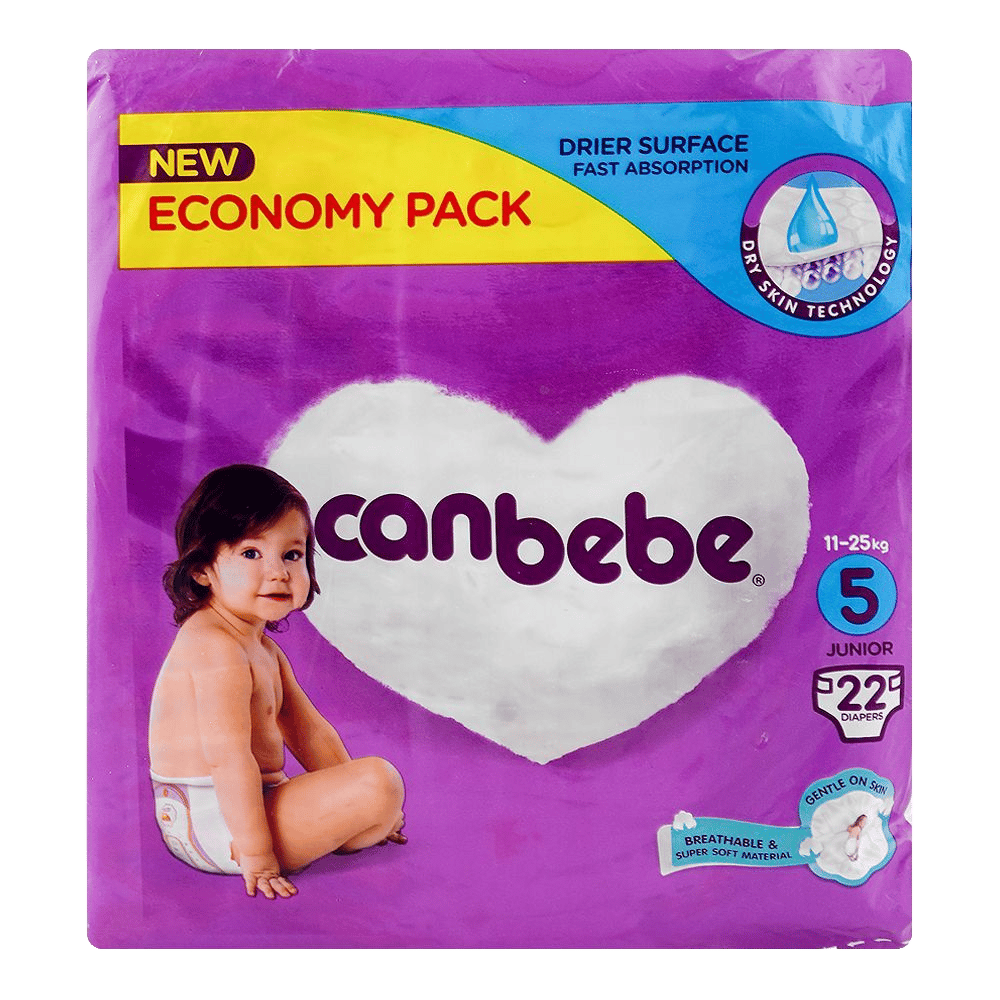 No.5, 11-25KG, 22 pack, Economy Pack, Canbebe Diapers Junior