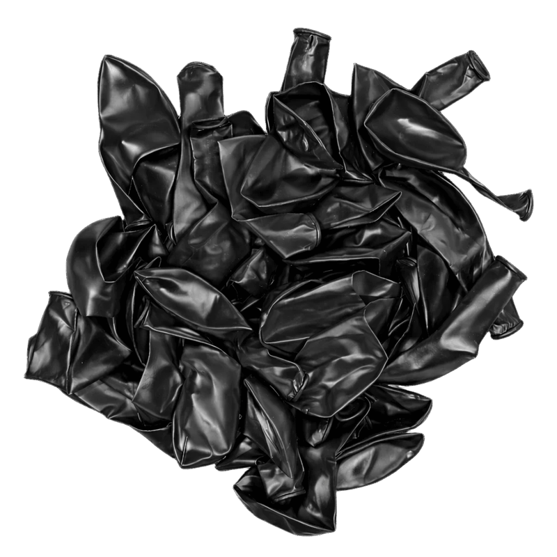 25 Metallic Black Balloons