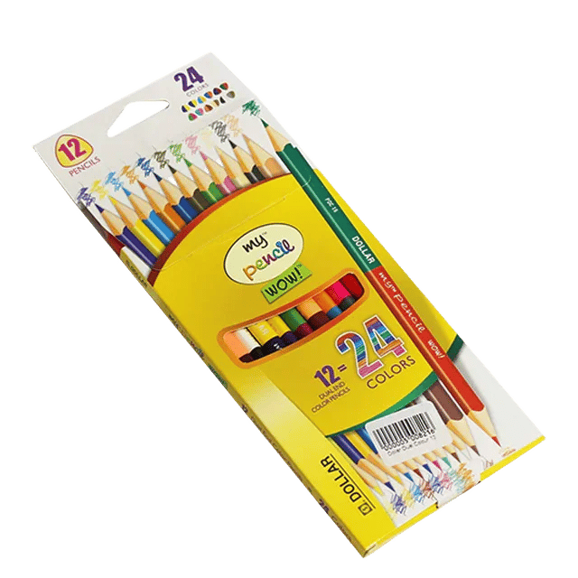 Dollar 'My Pencil', 12 Color Pencils In Box