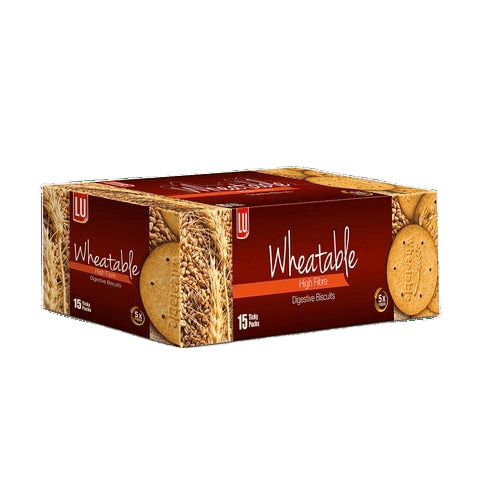 LU Wheatable High Fibre Digestives Biscuits, Ticky Packs Box 15pcs