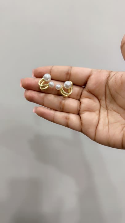 Pearl Gold Diamond  Jewelry Earring video 1