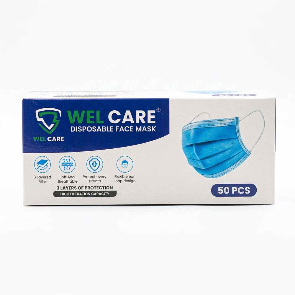 WelCare Disposable Face Mask (Black) 50pcs