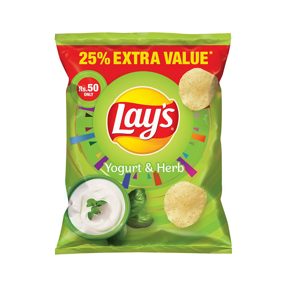 Lays Yogurt ; Herb Chips Rs 50 ( Green Lays )