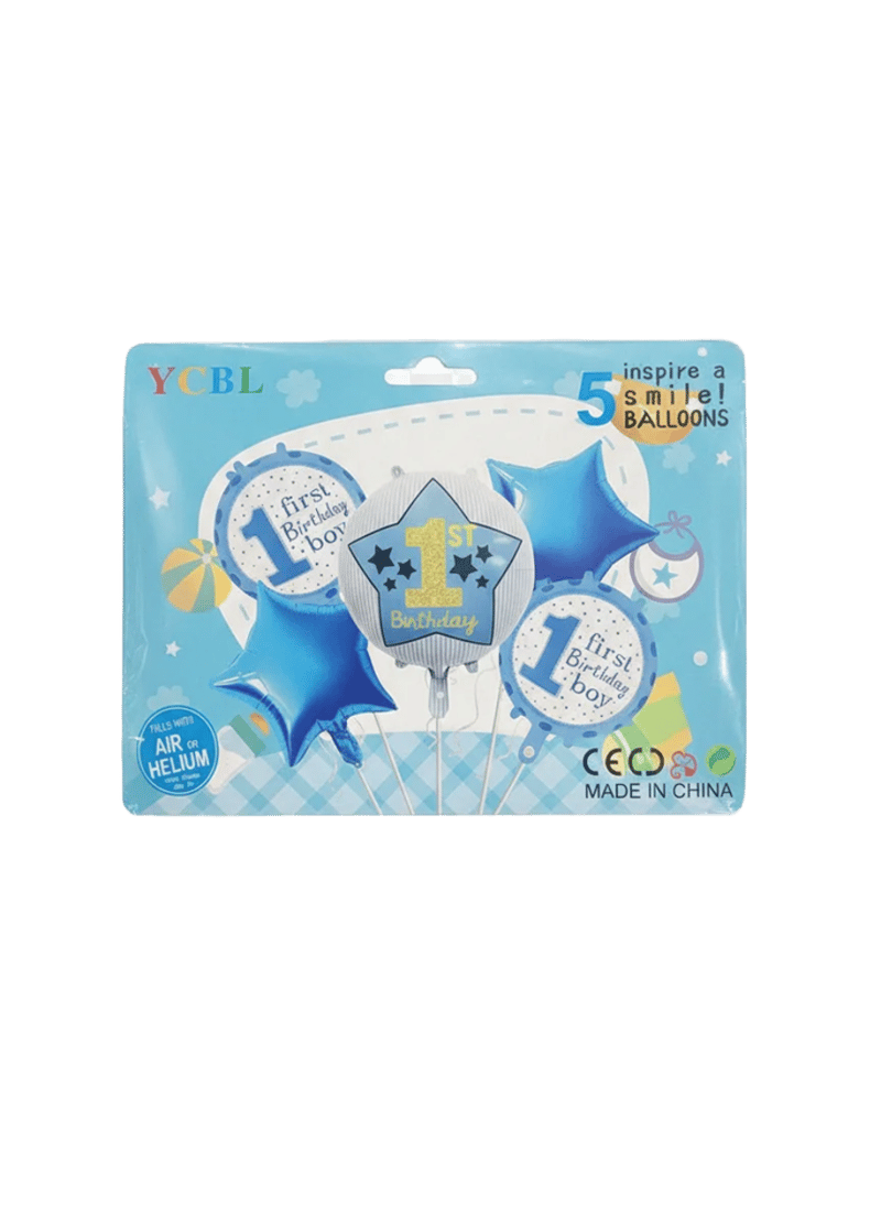 5 Baby Boy Air OR Helium Balloons