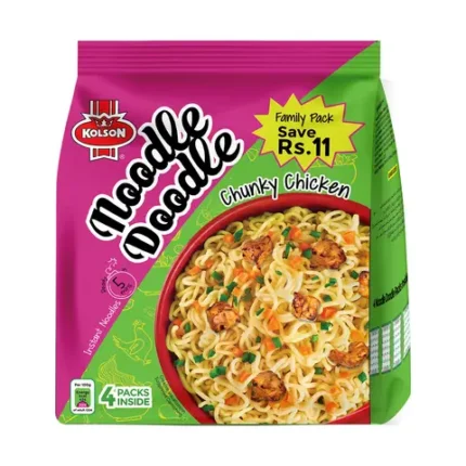 Kolson Chunky Chicken Instant Noodles, Family Pack, 4 Count