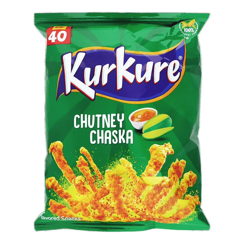 Kurkure Green Chutney Chaska Chips, 40g ( Green Kurkure )