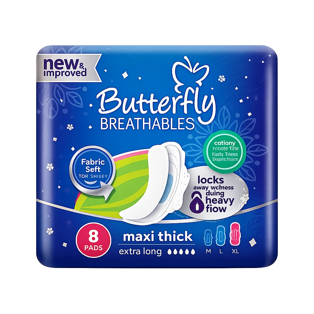 Butterfly Breathables Maxi Thick Long 8pcs