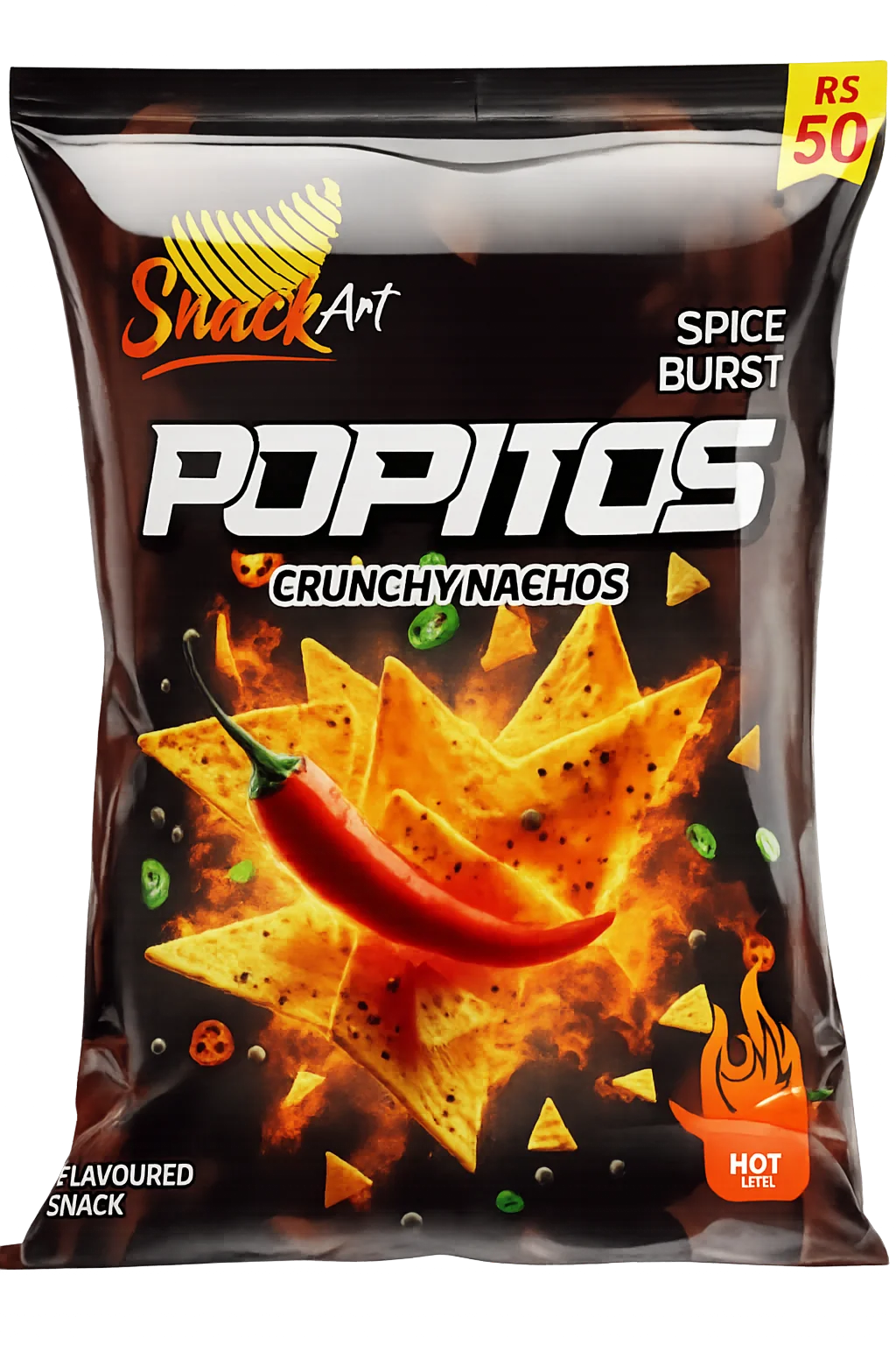 Popitos Crunchy Nachos Flavoured Snack, RS 50